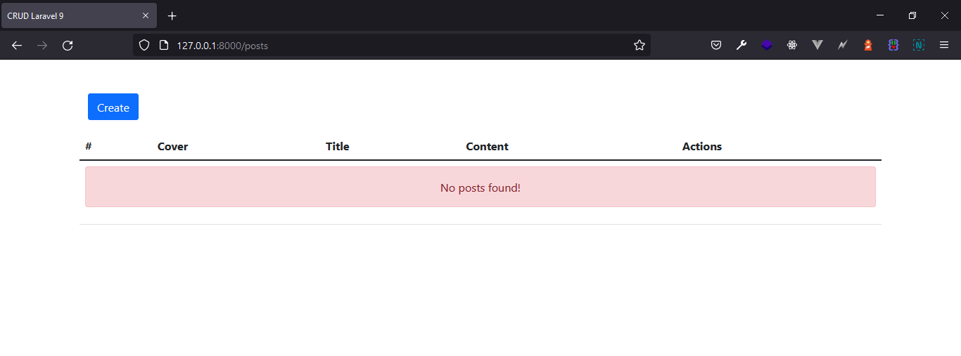 crud laravel 9