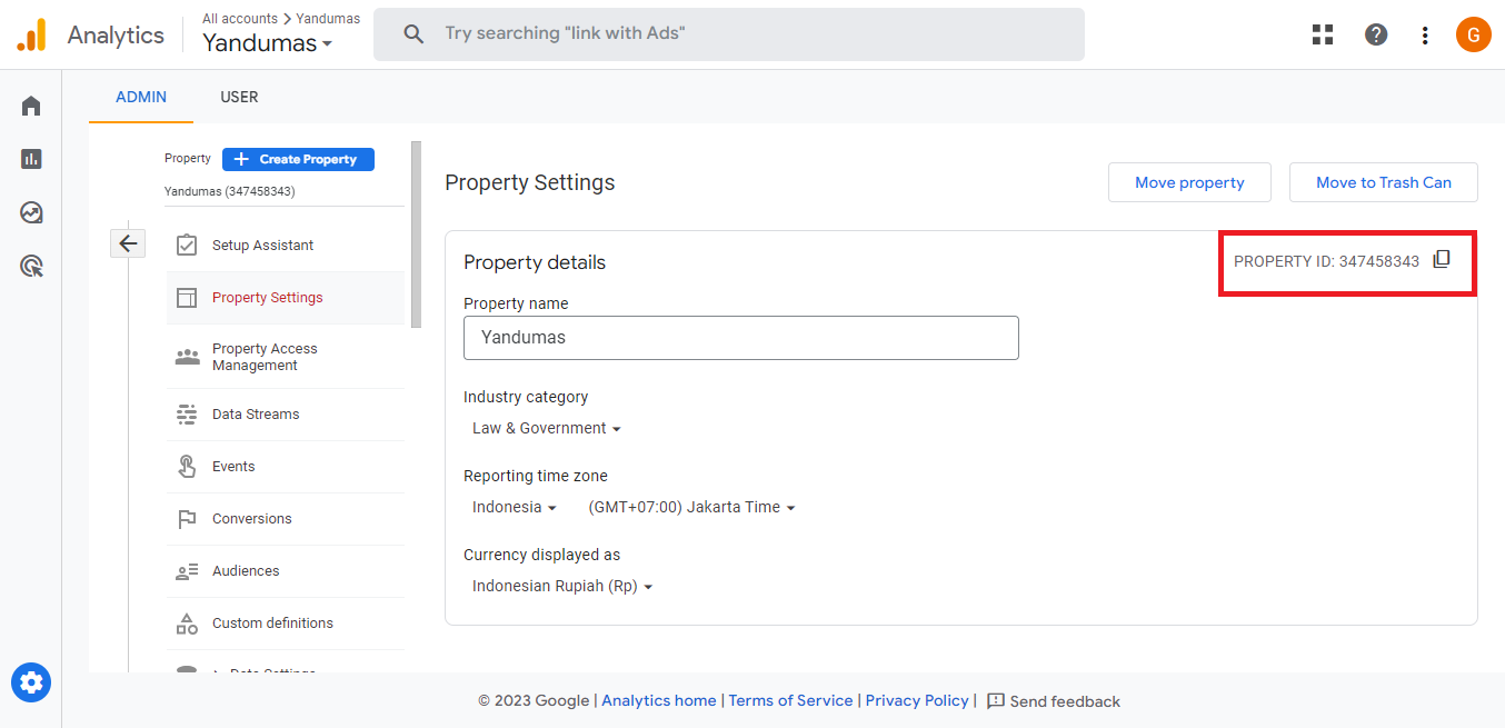 Google Analytics Property ID